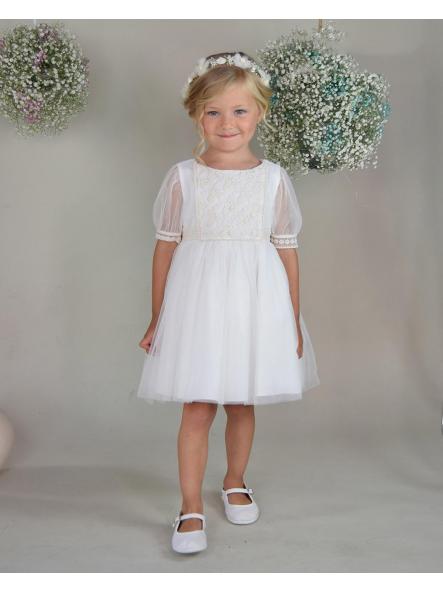 Vestido niña ceremonia y arras niña AMAYA tul bordado 612403