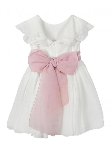 Vestido ceremonia y arras niña AMAYA tul bambula 612408 rosa [4]