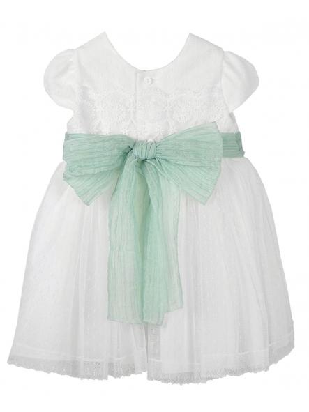 Vestido bebe bautizo y ceremonia AMAYA tul 612102 fajin verde agua [1]