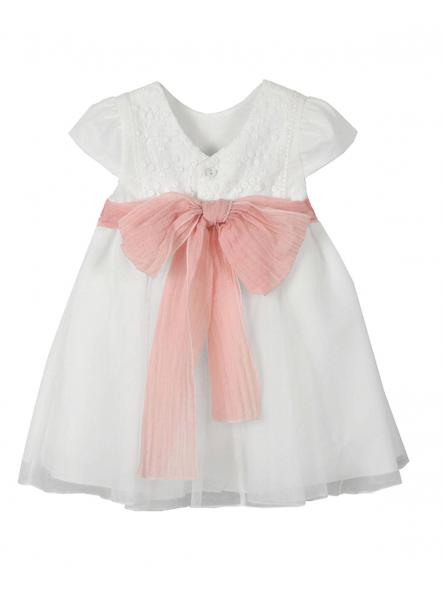 Vestido de bautizo y ceremonia bebe niña AMAYA organza bordado 612109 [3]