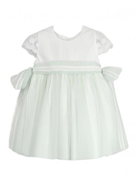 Vestido de ceremonia y bautizo bebe niña AMAYA 612101 verde agua [1]