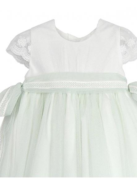 Vestido de ceremonia y bautizo bebe niña AMAYA 612101 verde agua [2]