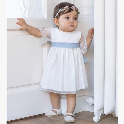 Vestido bautizo bebe AMAYA tul pluemti  modelo 190208 [0]