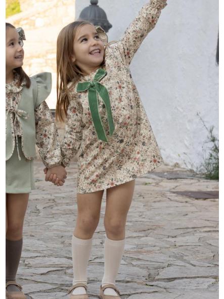 Vestido niña bebe CALAMARO estampado flores bise 21315 [2]
