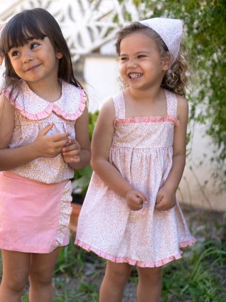 Vestido con braguita de tirantes bebe niña CALAMARA modelo 21327 Kanpur
