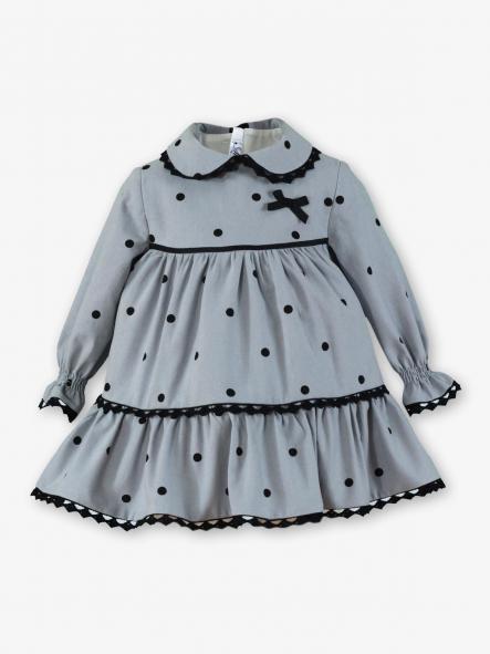 Vestido bebé niña gris con lunares Miranda 040-124-V [1]