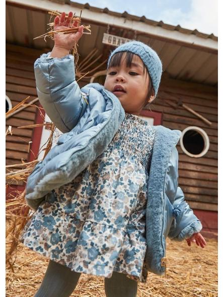 Vestido bebe niña MAYORAL terciopelo estampado 2909