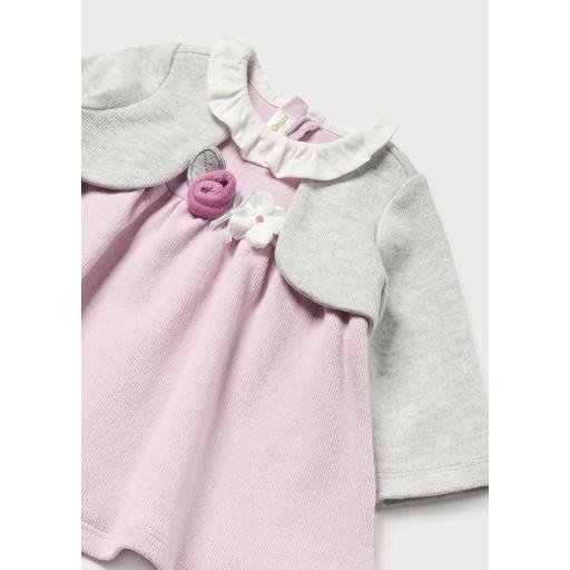 Vestido manga larga bebe niña MAYORAL newborn desagujado chaqueta simulada [2]