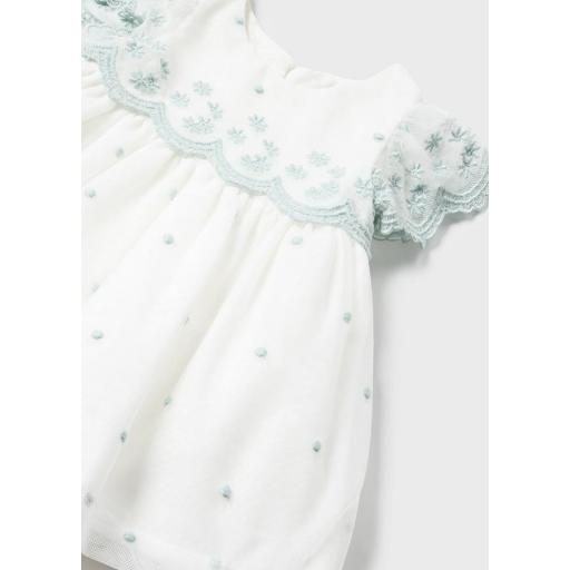 Vestido de ceremonia bebe niña MAYORAL newborn tul bordado 1826 [2]