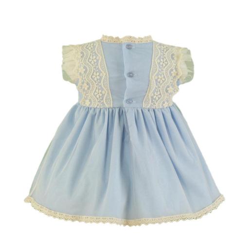 Vestido ceremonia bebe niña MIRANDA de tul azul 0124V [2]