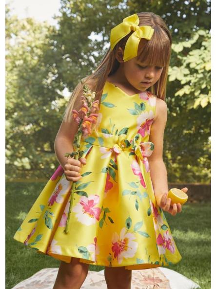 Vestido de ceremonia niña ABEL Y LULA mikado estampado 5093