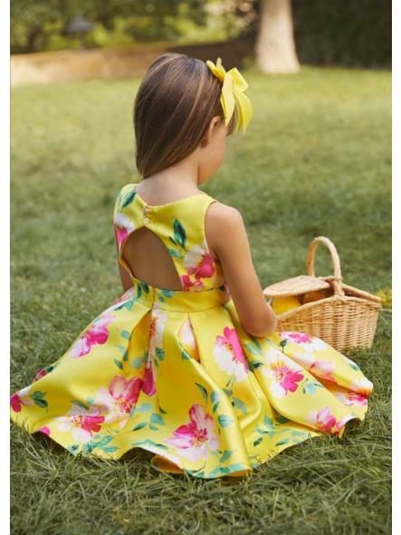 Vestido de ceremonia niña ABEL Y LULA mikado estampado 5093 [1]