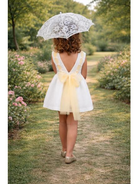 Vestido de tirantes niña NEKENIA con tul amarillo 2621832 [1]