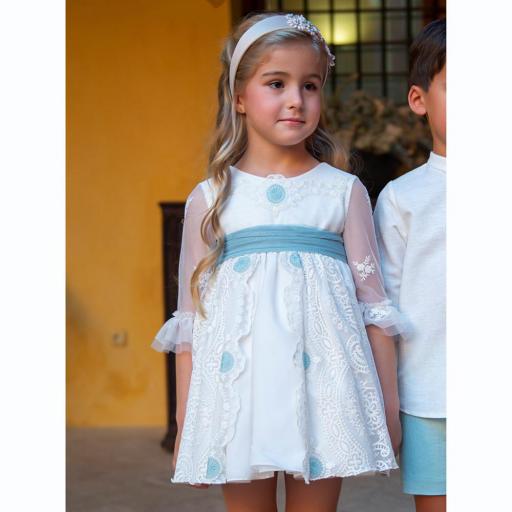 Vestido de Ceremonia y Arras niña EVA MARTINEZ ARTESANIA modelo 341011