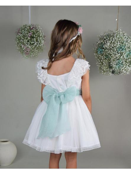 Vestido ceremonia y arras niña AMAYA tul con alitas 612402 [1]