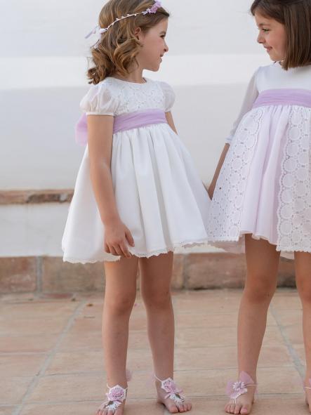 Vestido de Ceremonia y Arras niña EVA MARTINEZ ARTESANIA modelo 40111