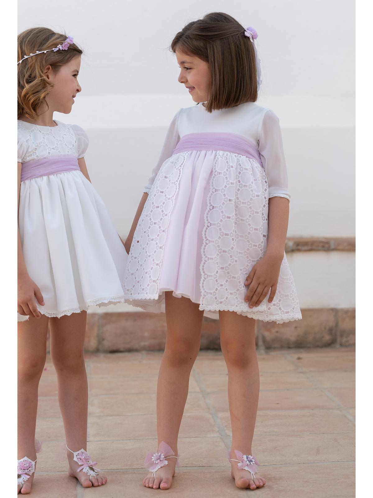 Vestido de Ceremonia y Arras niña EVA MARTINEZ ARTESANIA modelo 40112