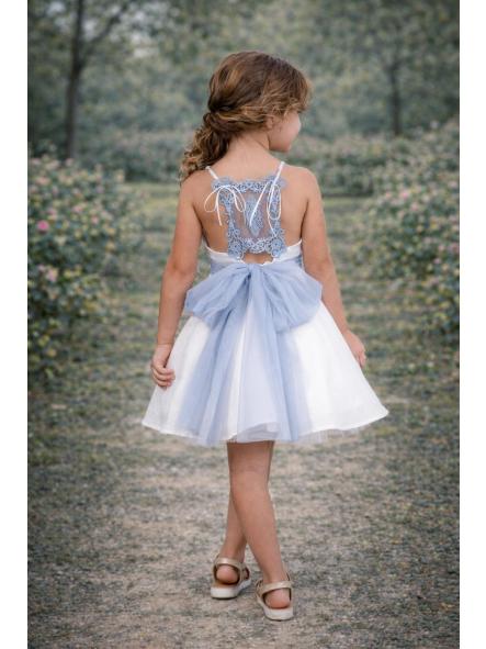 Vestido de tirantes niña NEKENIA azul espalda decorada 2621805 [1]