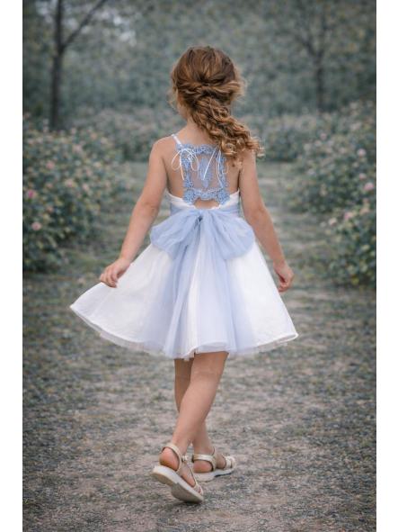 Vestido de tirantes niña NEKENIA azul espalda decorada 2621805 [3]