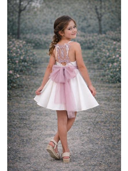 Vestido de tirantes niña NEKENIA orquidea espalda decorada 2621805