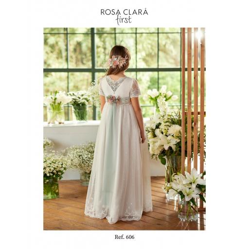 Vestido PREMIUM de Comunión ROSA CLARÁ 2024 modelo R606 [1]