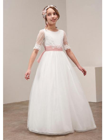 Vestido de Comunión AMAYA 2026 modelo 637019MD rosa