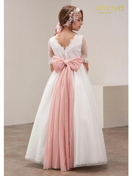Vestido de Comunión AMAYA 2026 modelo 637019MD rosa [1]