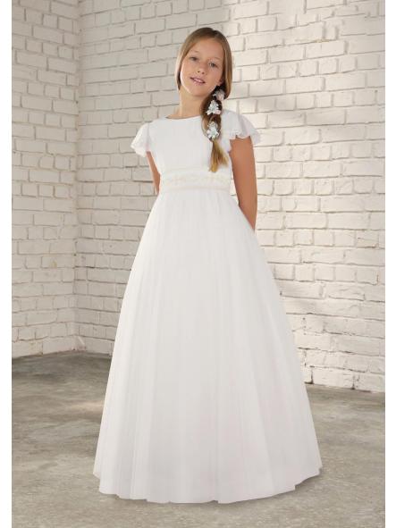 Vestido de Comunión AMAYA 2026 modelo 637023MC crudo