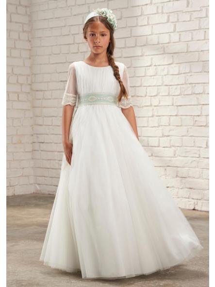 Vestido de Comunión AMAYA 2026 modelo 637023MD crudo