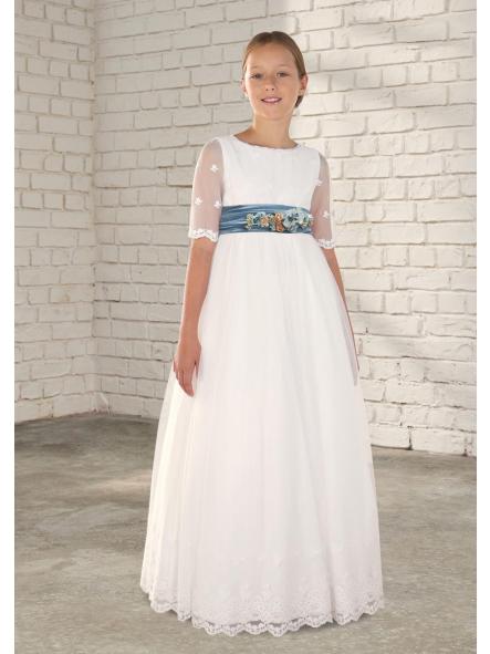 Vestido de Comunión AMAYA 2026 modelo 637024MD azul