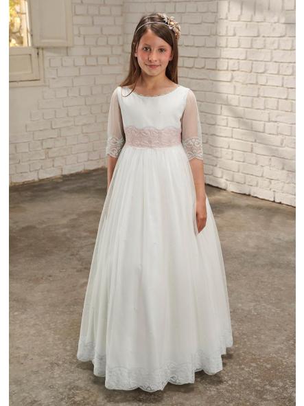 Vestido de Comunión AMAYA 2026 modelo 637026MD rosa