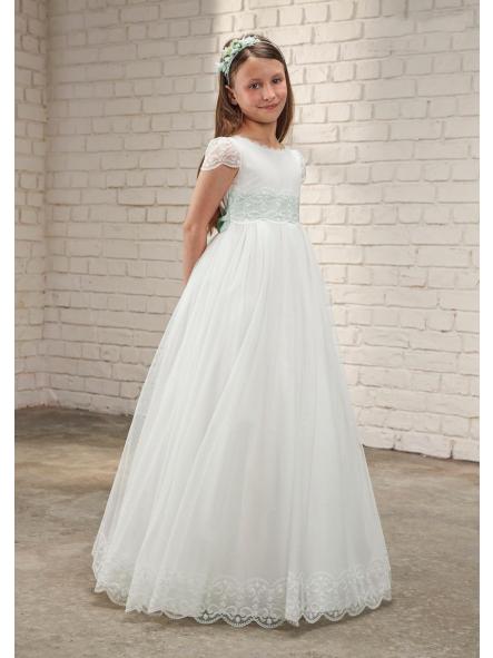 Vestido de Comunión AMAYA 2026 modelo 637026MC verde agua