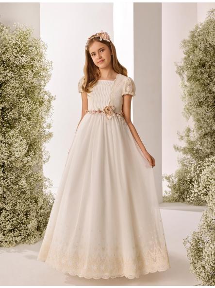 Vestido de Comunión ROSA CLARÁ 2026 PREMIUM modelo R801 [0]