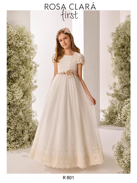 Vestido de Comunión ROSA CLARÁ 2026 PREMIUM modelo R801 [2]