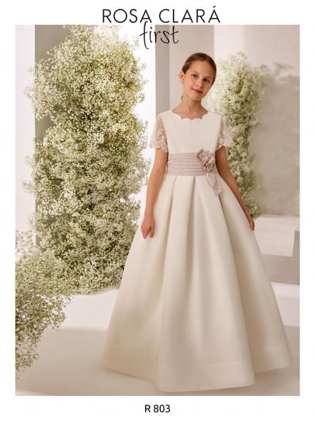 Vestido de Comunión ROSA CLARÁ 2026 PREMIUM modelo R803 [4]