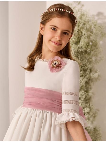 Vestido de Comunión ROSA CLARÁ 2026 PREMIUM modelo R812 [3]