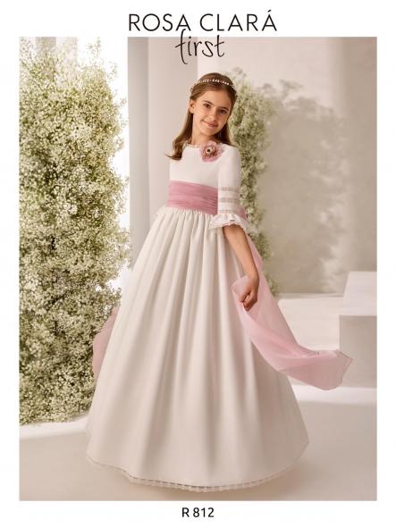 Vestido de Comunión ROSA CLARÁ 2026 PREMIUM modelo R812 [2]