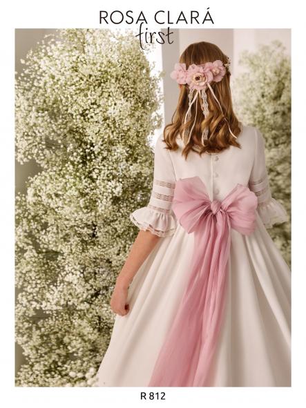 Vestido de Comunión ROSA CLARÁ 2026 PREMIUM modelo R812 [1]