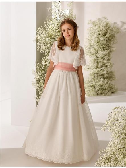 Vestido de Comunión ROSA CLARÁ 2026 PREMIUM modelo R815 [0]