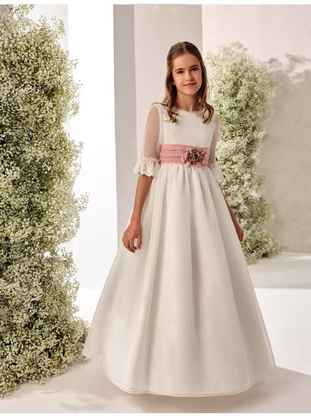 Vestido de Comunión ROSA CLARÁ 2026 PREMIUM modelo R816 [0]