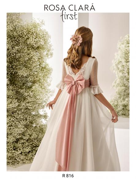 Vestido de Comunión ROSA CLARÁ 2026 PREMIUM modelo R816 [1]