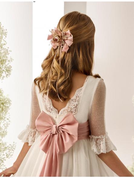 Vestido de Comunión ROSA CLARÁ 2026 PREMIUM modelo R816 [3]