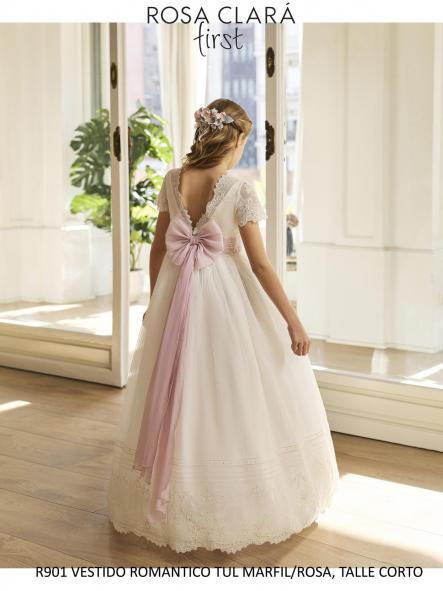 Vestido de Comunión ROSA CLARA 2027 PREMIUM Modelo R901 [1]