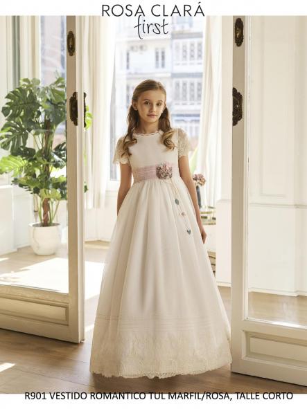 Vestido de Comunión ROSA CLARA 2027 PREMIUM Modelo R901 [3]