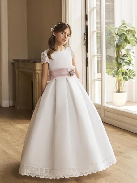 Vestido de Comunión ROSA CLARÁ 2027 PREMIUM modelo R904
