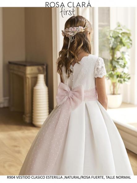 Vestido de Comunión ROSA CLARÁ 2027 PREMIUM modelo R904 [1]