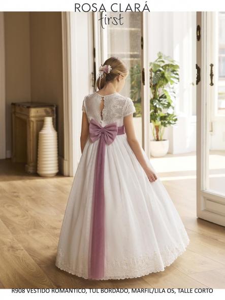 Vestido de comunión ROSA CLARA PREMIUM 2027 modelo R908 [1]