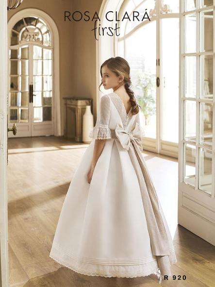 Vestido de comunión Rosa Clará Premium 2027 modelo R920 espalda [1]