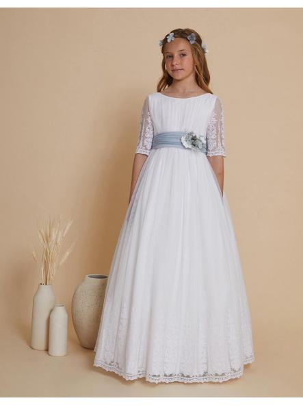 Vestido de Comunión outlet AMAYA 2025 modelo 617022MD azul