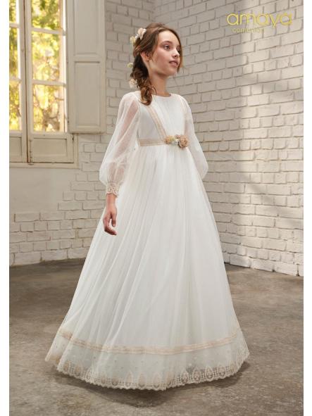 Vestido de Comunión AMAYA 2026 modelo 637007ML crudo-tostado [5]